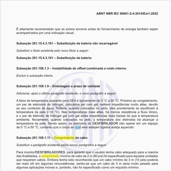 Qual deve ser comprimento do cabo?