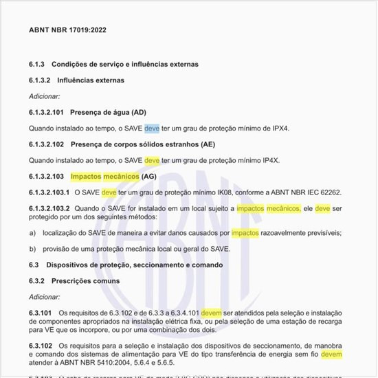 O que deve ser feito em relação aos impactos mecânicos (AG)?