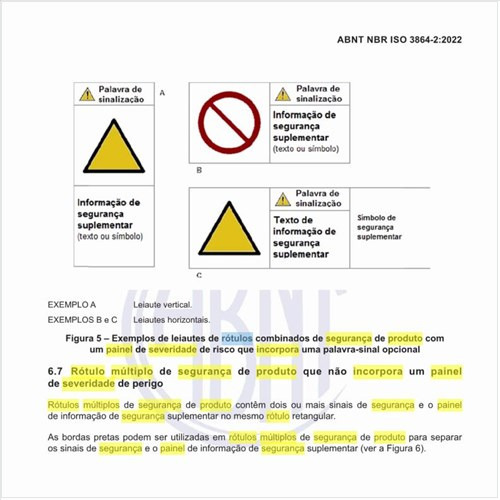 Como deve ser o rótulo múltiplo de segurança de produto que não incorpora um painel de severidade de perigo?