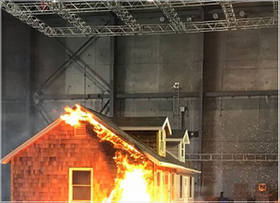 A determinação da propagação de chama em materiais de construção