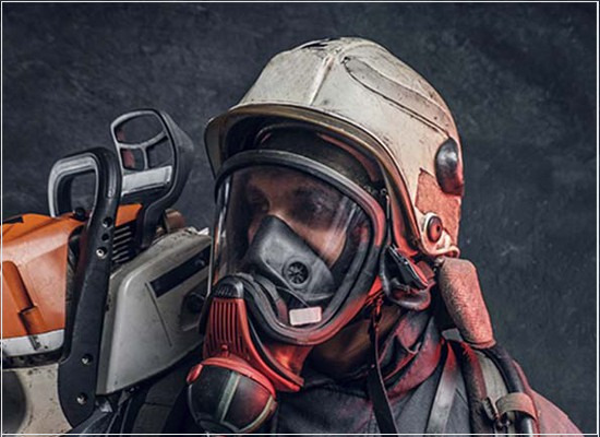 As peças faciais inteiras usadas nos equipamentos de proteção respiratória