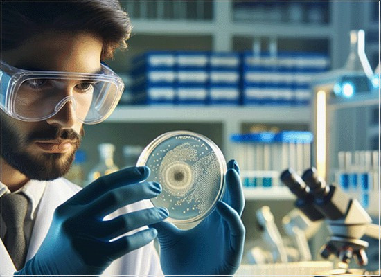 A caracterização microbiana da população de microrganismos em um produto para saúde