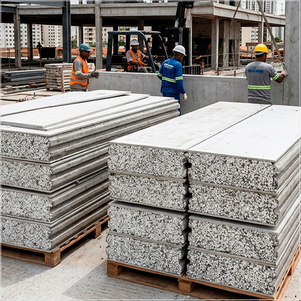 As edificações com sistema de vedação de painéis leves modulares de cimento