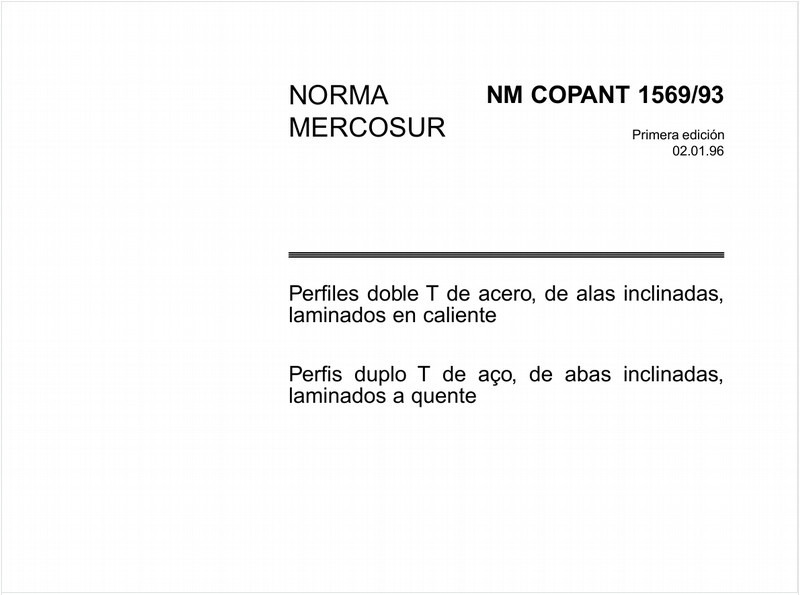Perfis duplo T de aço, de abas inclinadas, laminados a quente