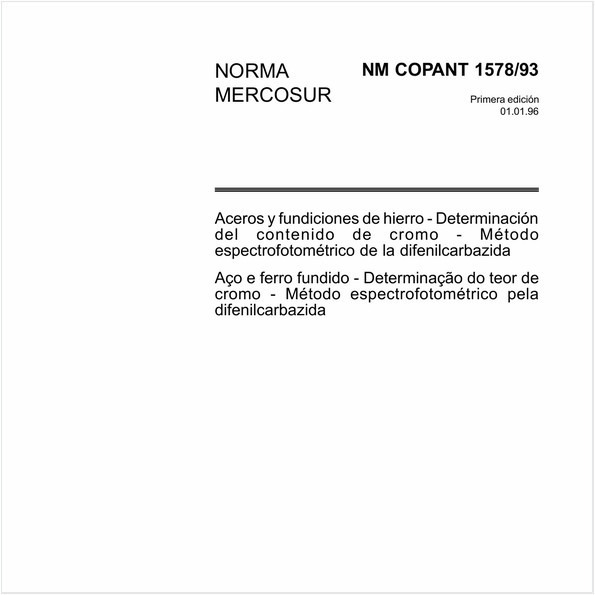 Aço e ferro fundido - Determinação de teor de cromo - Método espectrofotométrico pela difenilcarbazida