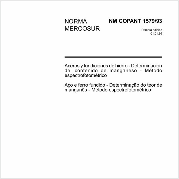 Aço e ferro fundido - Determinação do teor de manganês - Método espectrofotométrico