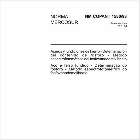 Aço e ferro fundido - Determinação do fósforo - Método espectrofotométrico do fosfovanadomolibdato