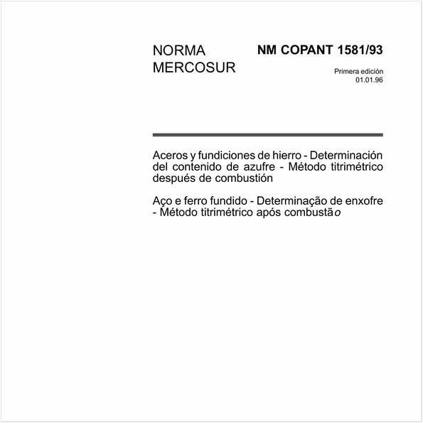 Aço e ferro fundido - Determinação de enxofre - Método titrimétrico após combustão