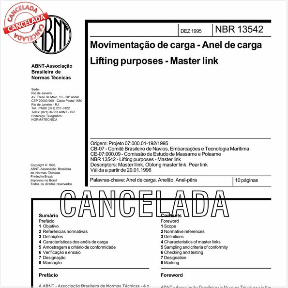 Movimentação de carga - Anel de carga