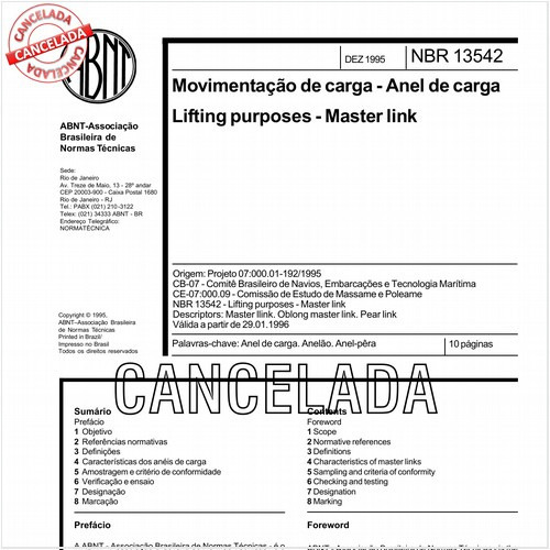 Movimentação de carga - Anel de carga