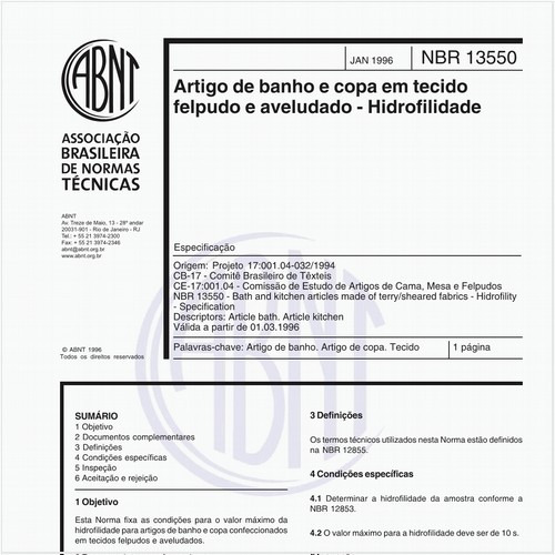 Artigo de banho e copa em tecido felpudo e aveludado - Hidrofilidade