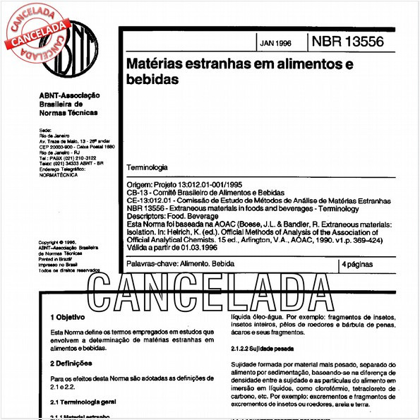 Matérias estranhas em alimentos e bebidas