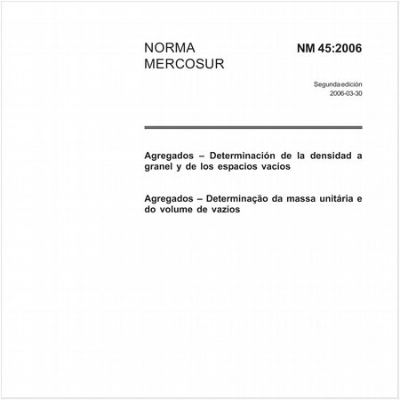 Agregados - Determinação da massa unitária e do volume de vazios