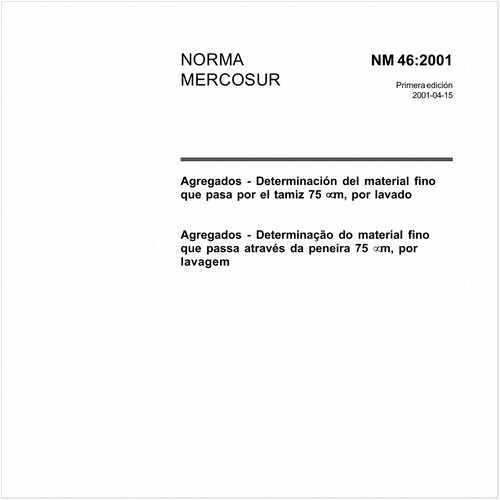 Agregados - Determinação do material fino que passa através da peneira 75 micrometros por lavagem.