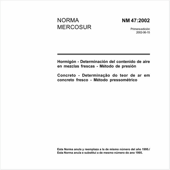 Concreto - Determinação do teor de ar em concreto fresco - Método pressométrico