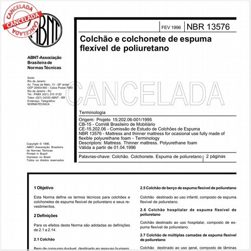 Colchão e colchonete de espuma flexível de poliuretano