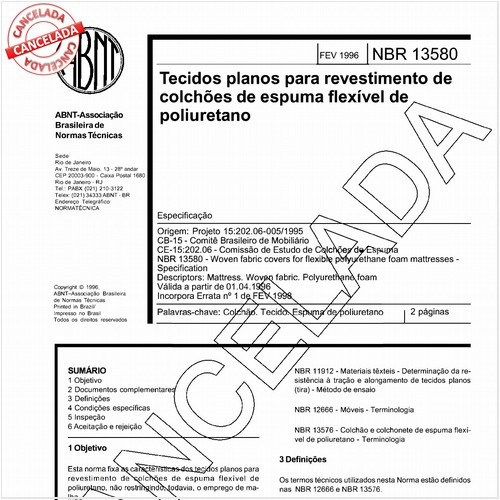 Tecidos planos para revestimento de colchões de espuma flexível de poliuretano