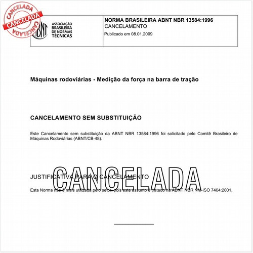 Máquinas rodoviárias - Medição da força na barra de tração