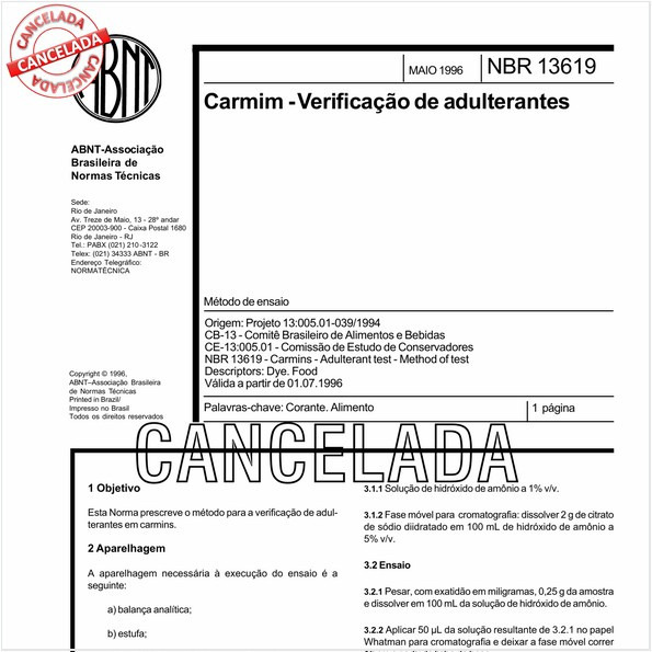 Carmim - Verificação de adulterantes