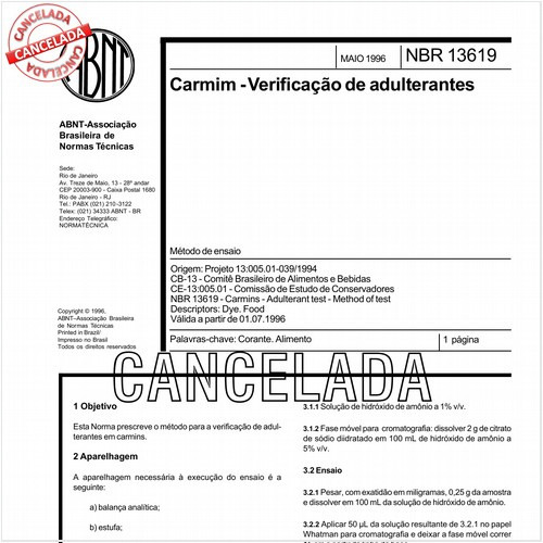 Carmim - Verificação de adulterantes