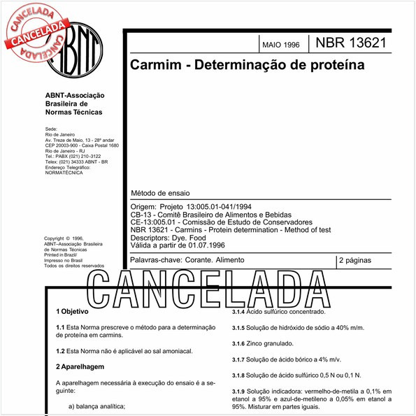 Carmim - Determinação de proteína