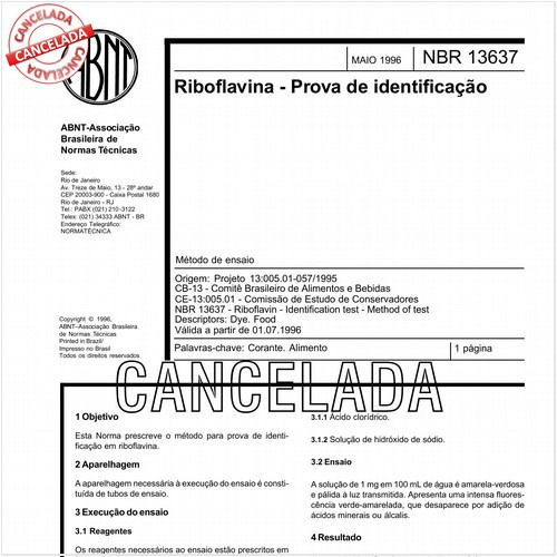 Riboflavina - Prova de identificação