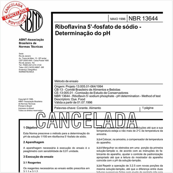 Riboflavina 5'-fosfato de sódio - Determinação do pH