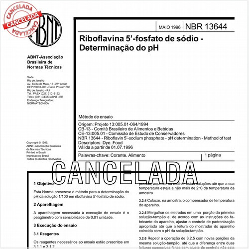 Riboflavina 5'-fosfato de sódio - Determinação do pH