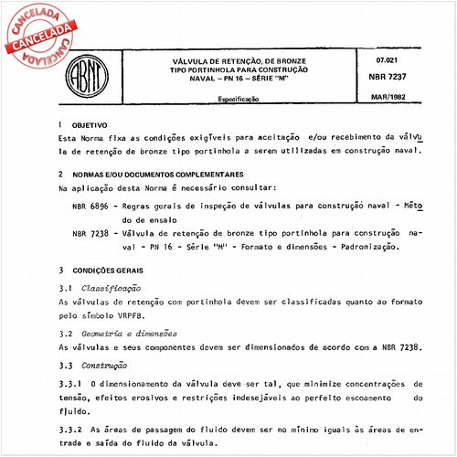 Válvula de retenção, de bronze tipo portinhola para construção naval - PN 16 - Série "M"