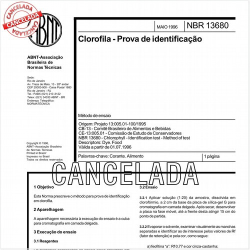 Clorofila - Prova de identificação