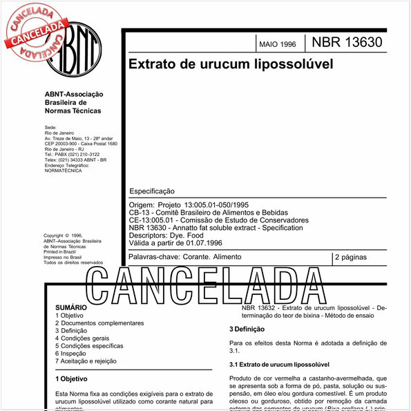 Extrato de urucum lipossolúvel