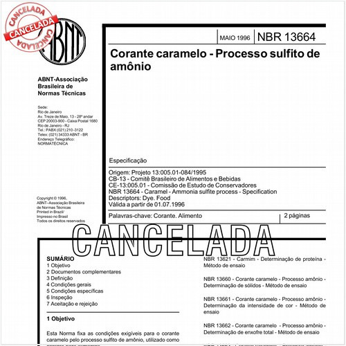 Corante caramelo - Processo sulfito de amônio