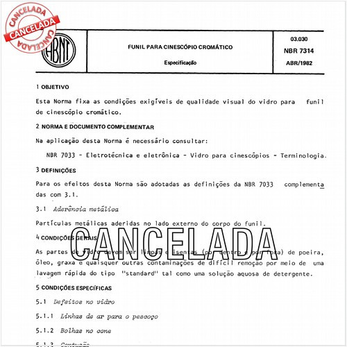 Funil para cinescópio cromático