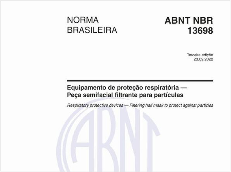 Equipamento de proteção respiratória - Peça semifacial filtrante para partículas