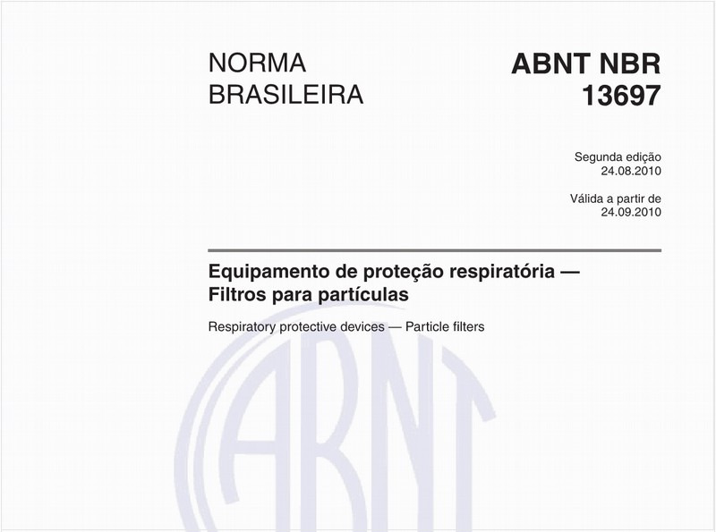 Equipamento de proteção respiratória — Filtros para partículas