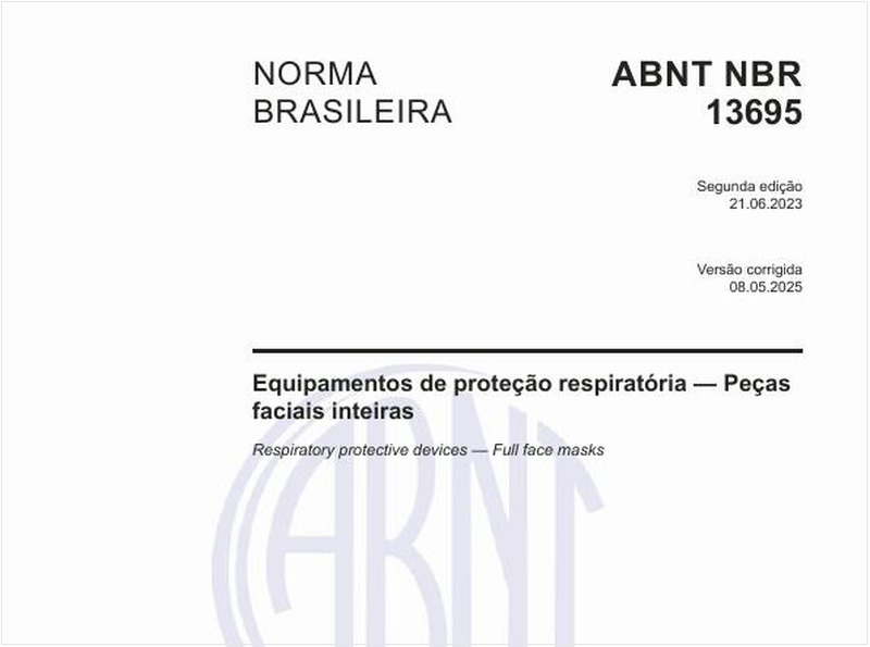 Equipamentos de proteção respiratória — Peças faciais inteiras