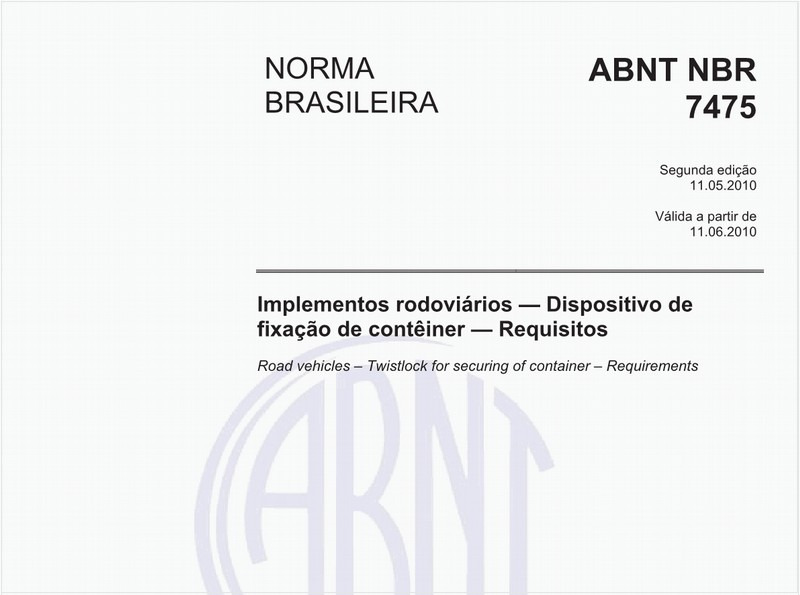 Implementos rodoviários — Dispositivo de fixação de contêiner — Requisitos