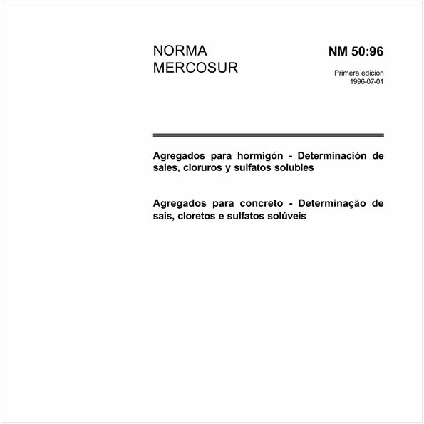 Agregados para concreto - Determinação de sais, cloretos e sulfatos solúveis
