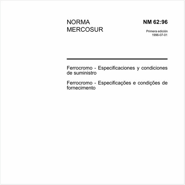 Ferrocromo - Especificações e condições de fornecimento