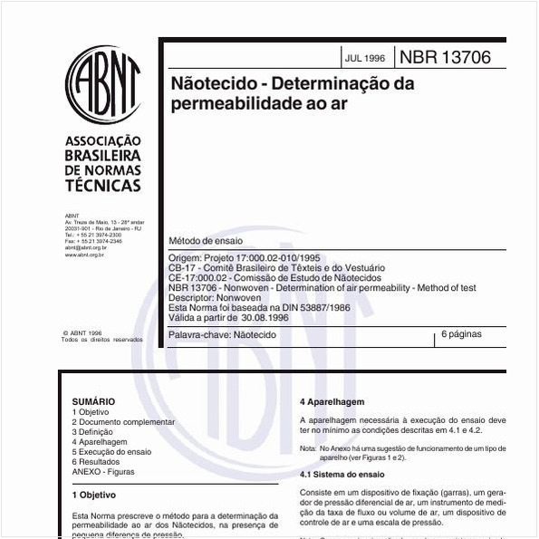 Nãotecido - Determinação da permeabilidade ao ar