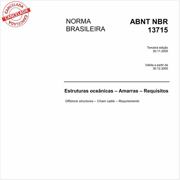 Estruturas oceânicas - Amarras - Requisitos