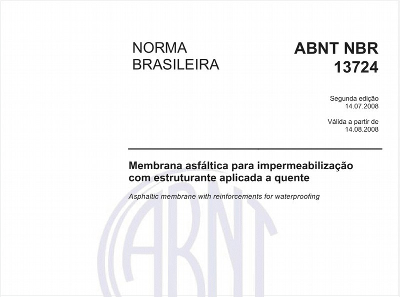 Membrana asfática para impermeabilização com estrutura aplicada a quente