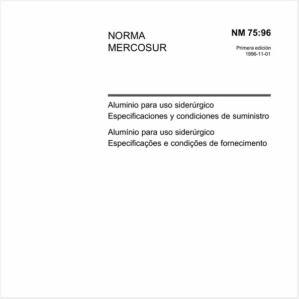 Alumínio para uso siderúrgico - Especificações e condições de fornecimento