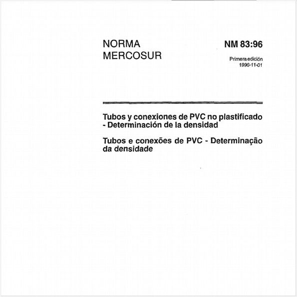 Tubos e conexões de PVC - Determinação da densidade
