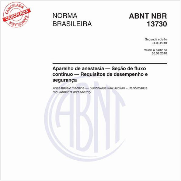 Aparelho de anestesia - Seção de fluxo contínuo - Requisitos de desempenho e segurança