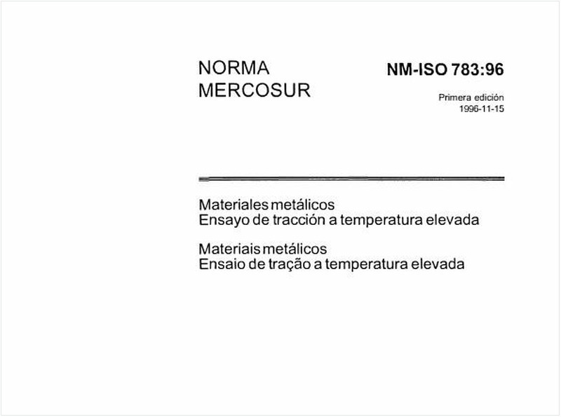 Materiais metálicos - Ensaio de tração a temperatura elevada