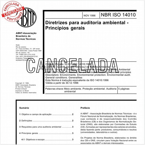 Diretrizes para auditoria ambiental - Princípios gerais