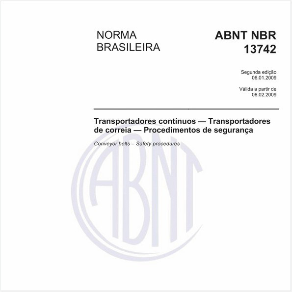 Transportadores contínuos - Transportadores de correia - Procedimentos de segurança