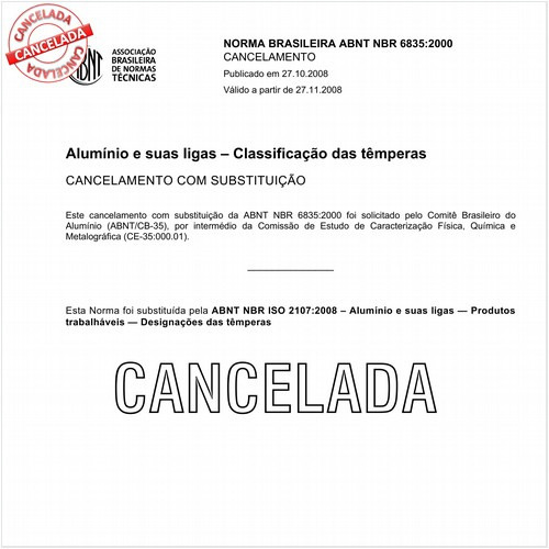 Alumínio e suas ligas - Classificação das têmperas