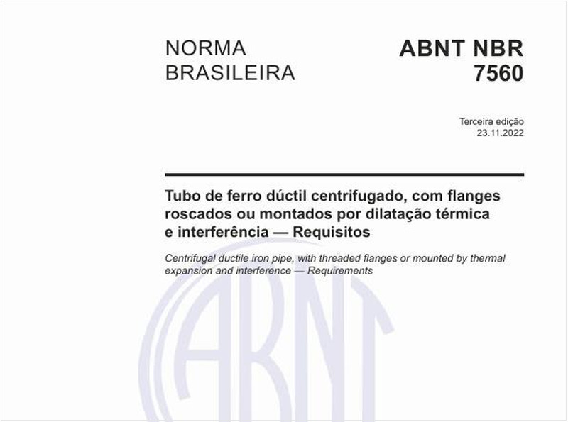 Tubo de ferro dúctil centrifugado, com flanges roscados ou montados por dilatação térmica e interferência - Requisitos